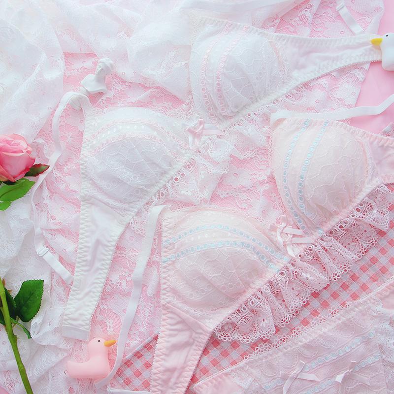 Rose Tulle Bralette - White & Pink