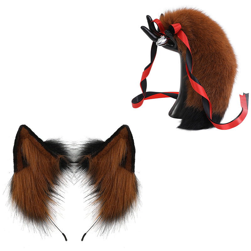 Real Fur Fox Cat Ear Buttplug Tail Set