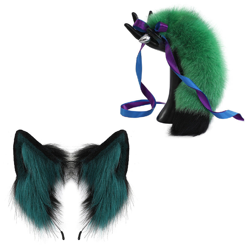 Real Fur Fox Cat Ear Buttplug Tail Set