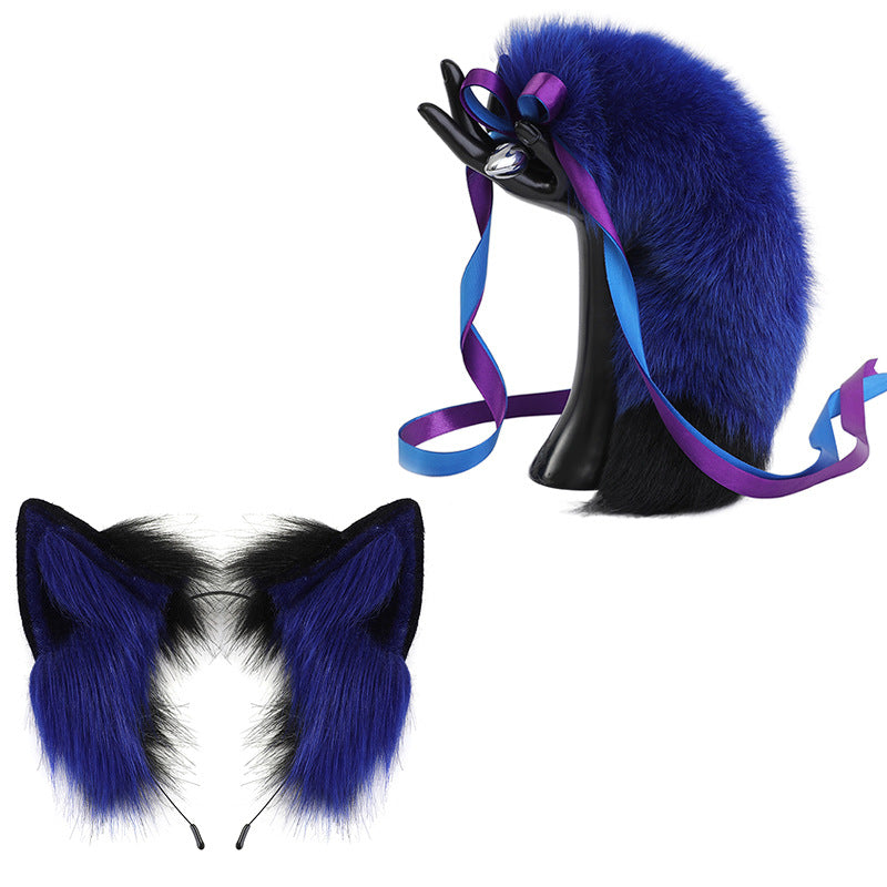 Real Fur Fox Cat Ear Buttplug Tail Set