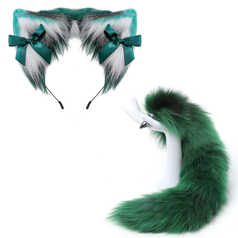 Real Fur Fox Cat Ear Buttplug Tail Set