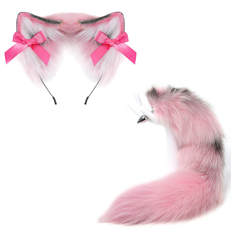 Real Fur Fox Cat Ear Buttplug Tail Set