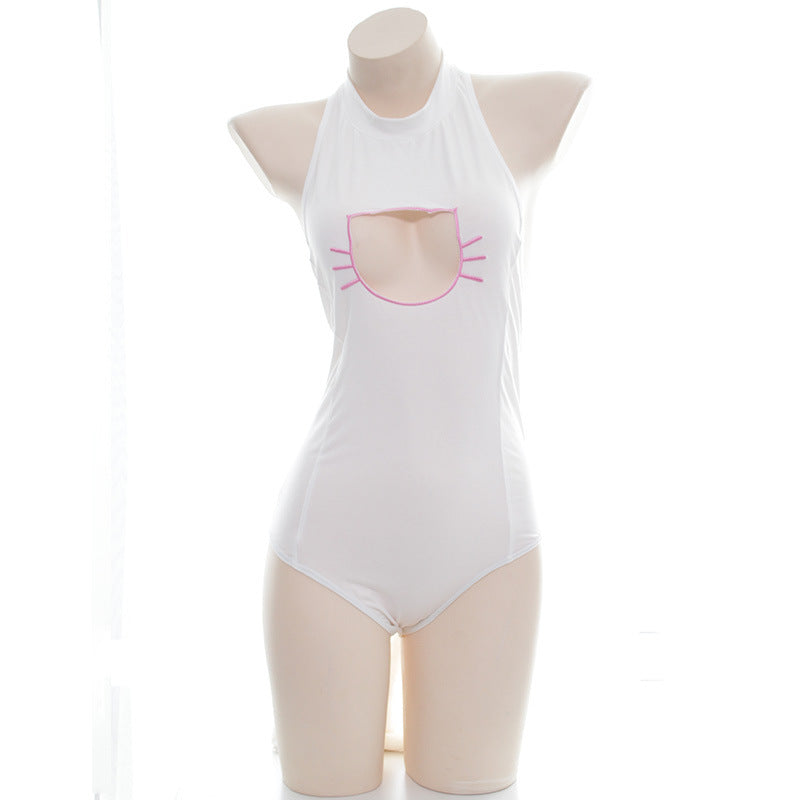 Anime Neko Cat Keyhole Japanese Style Cosplay Swimsuit Sofyee