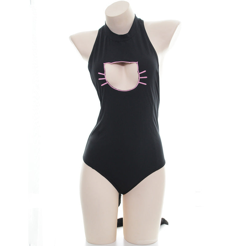 Anime Neko Cat Keyhole Japanese Style Cosplay Swimsuit Sofyee