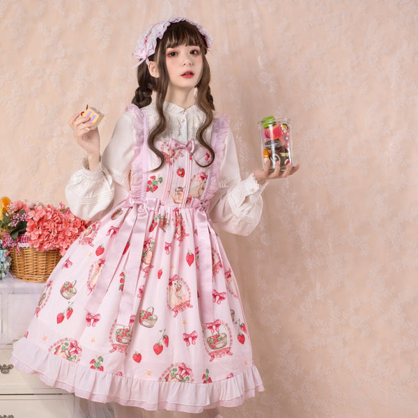 Rabbit and Strawberry Gothic Lolita Jumper Skirt – ロリータファッション通販RonRon