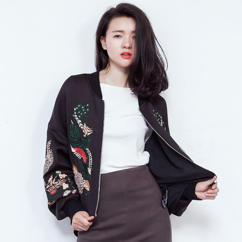 Embroidered hotsell baseball jacket