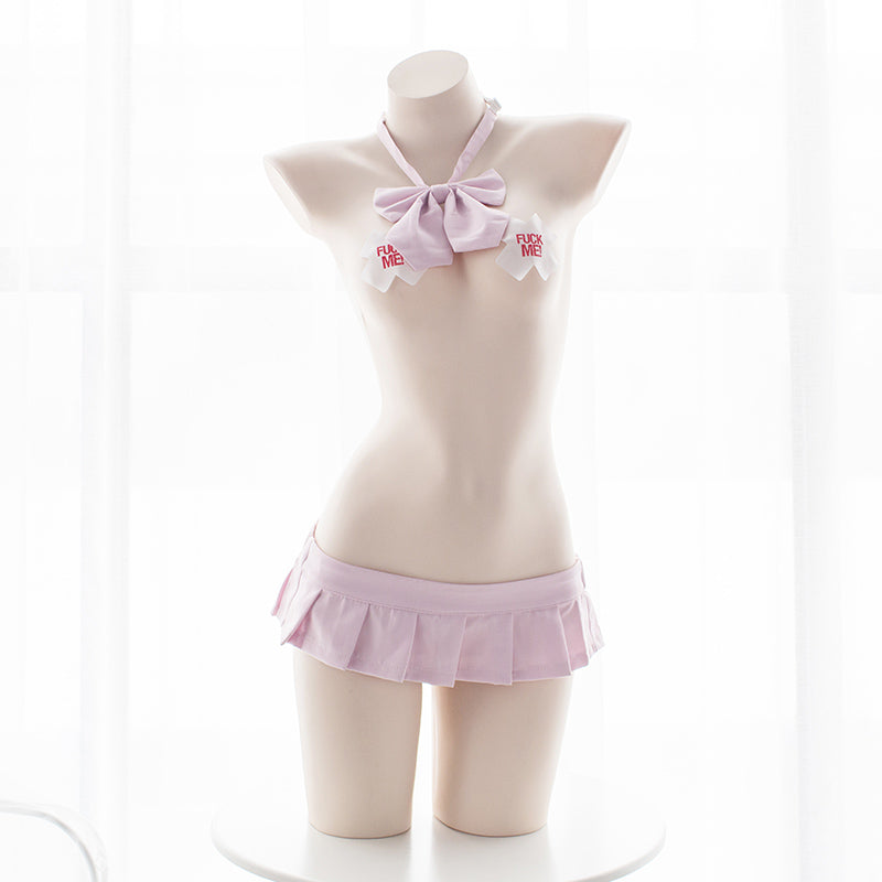 Pink Sexy Anime Sailor Bow Japanese School Girl Kawaii Outfit