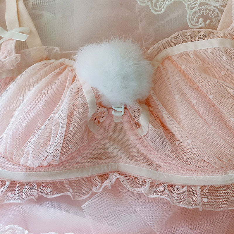 Cute Pink Lingerie order Set